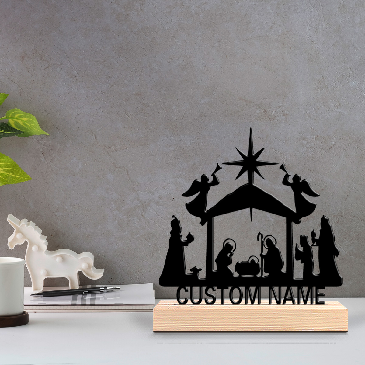 Home Christmas Decor - 1 шт. Романтическая персонализированная металлическая статуэтка