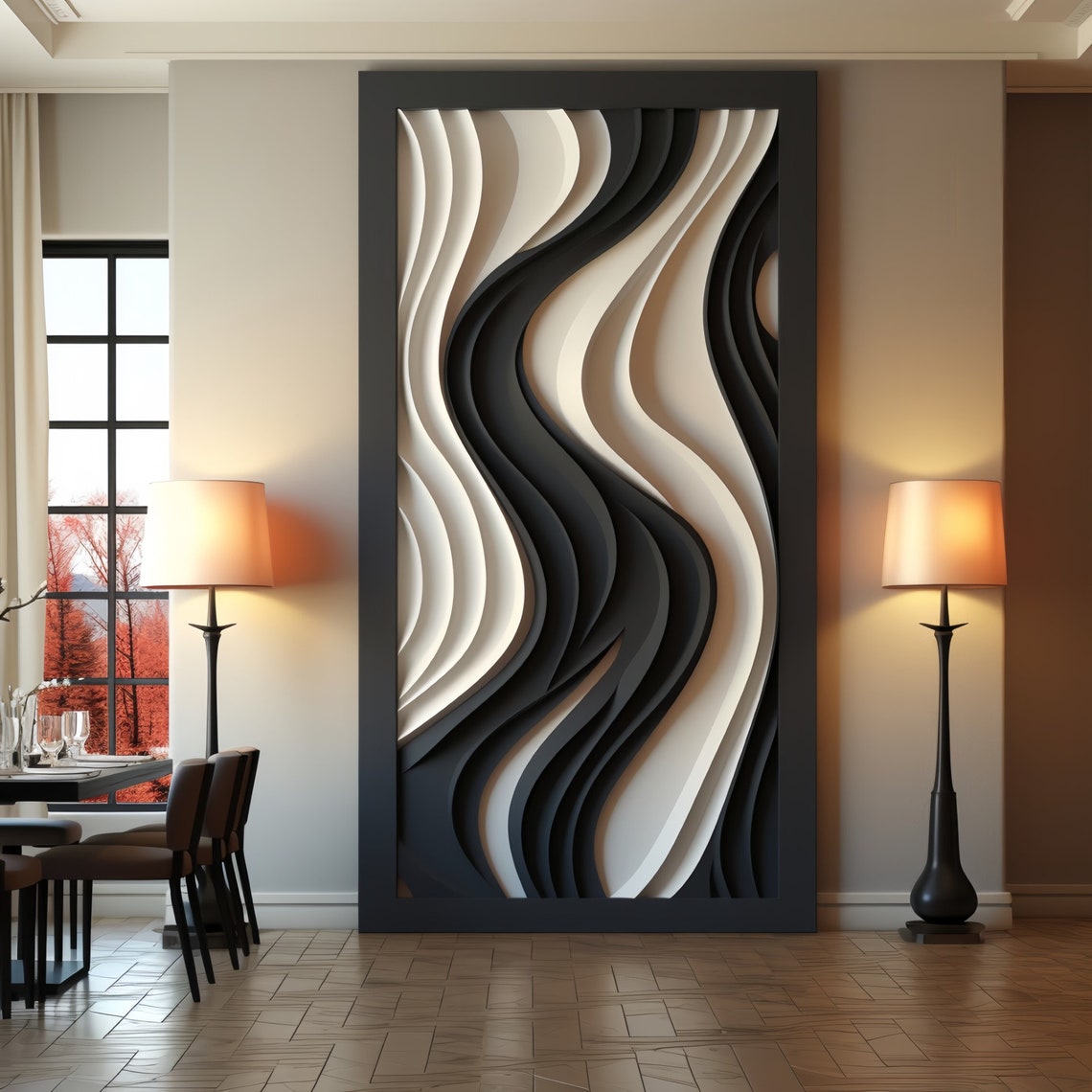 Home Decor Vision Board - Декоративная деревянная настенная панель xx-Wave Strip