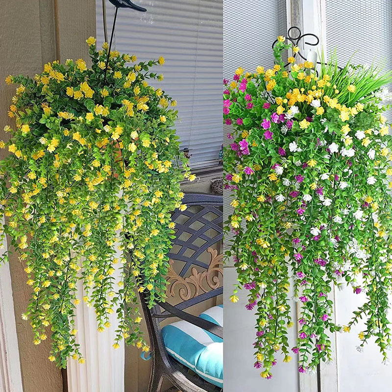 Rattan Plant Basket - 3 шт., искусственное подвесное растение, устойчивое