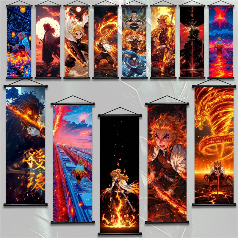 Home Decor Product - Аниме-постер Demon Slayer: Кёджуро Ренгоку, HD-печать,