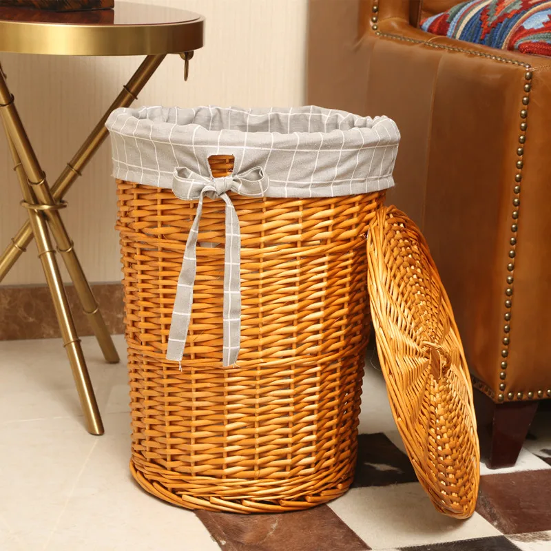 Rattan Plant Basket - Корзина для белья из ротанга, стильная