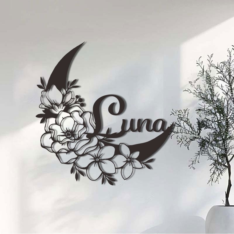 Home Decor Handmade - Металлическая табличка «Цветок Луны» на заказ,