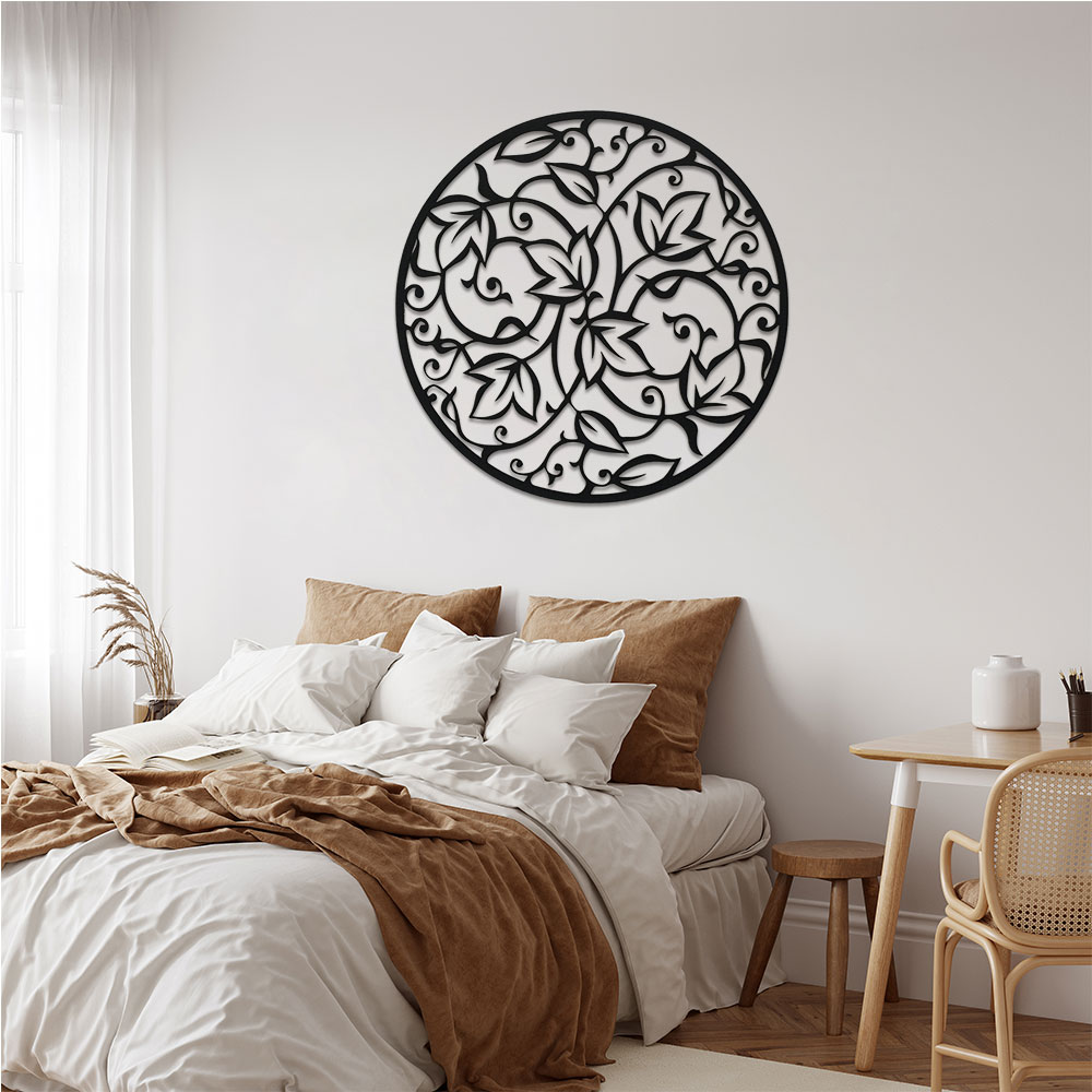 Home Decor Yoga - Элегантный черный металлический настенный рисунок с