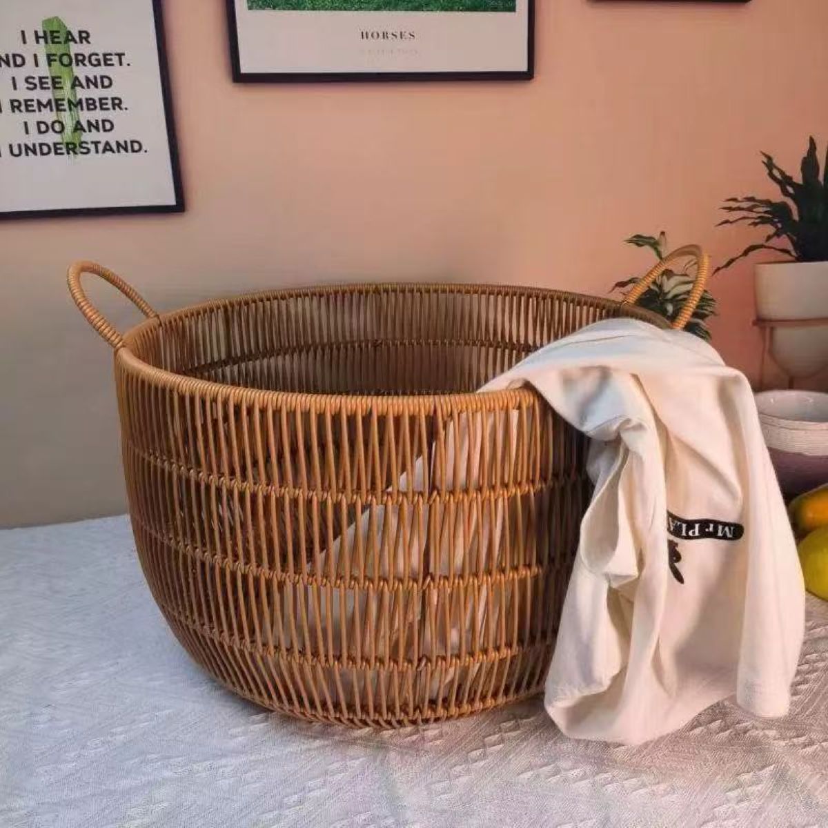 Плетеная корзина для хранения  – обзор и цена Rattan Plant Basket