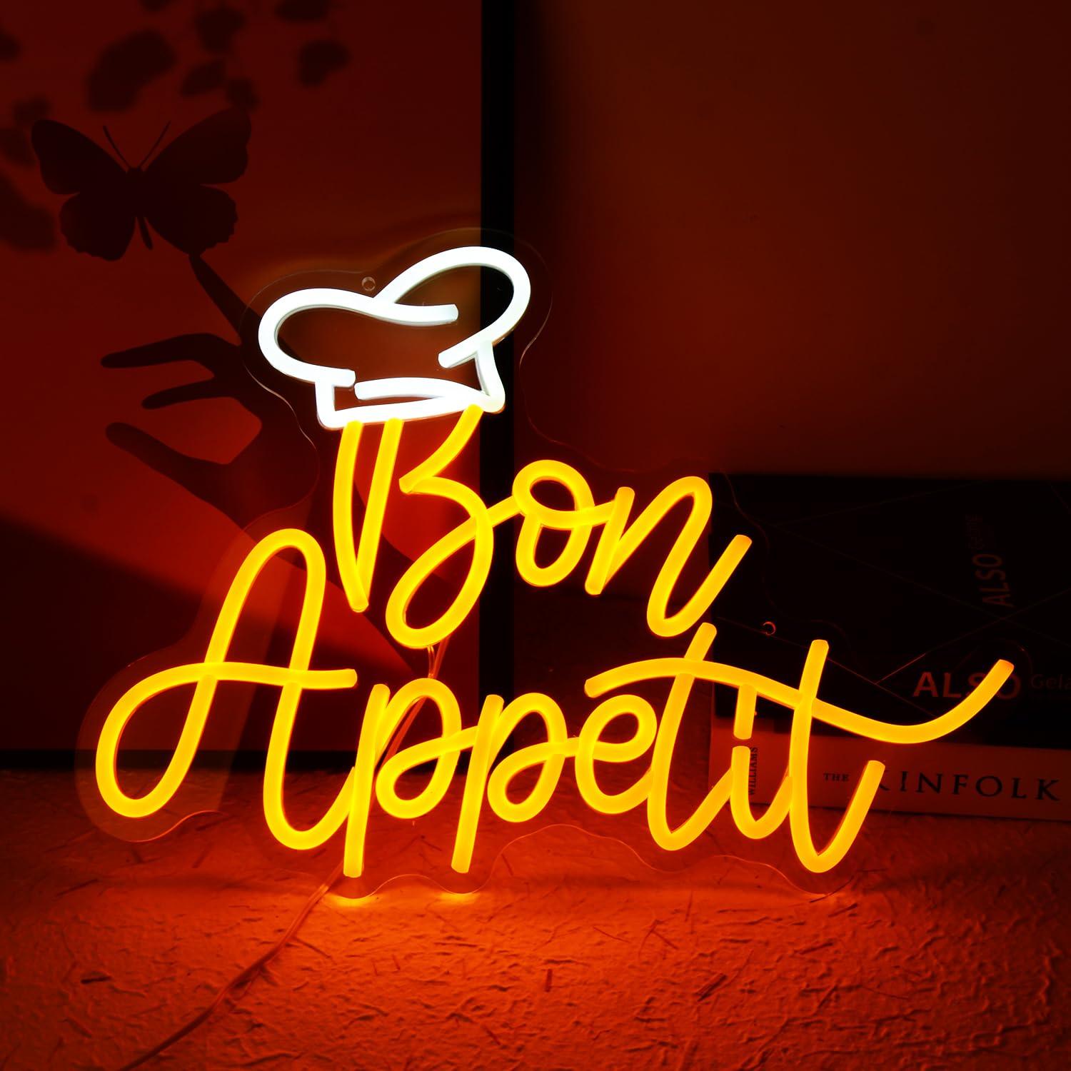 Неоновая вывеска «Bon Appetit» – обзор и цена Home Decor Kitchen