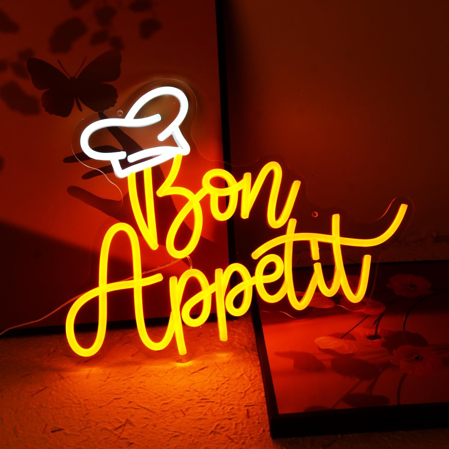 Неоновая вывеска «Bon Appetit» – обзор и цена Home Decor Kitchen